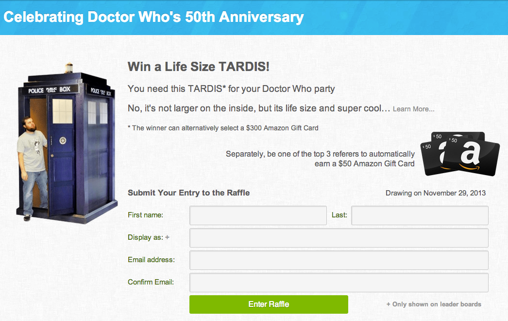 Tente de gagner un TARDIS taille réelle!